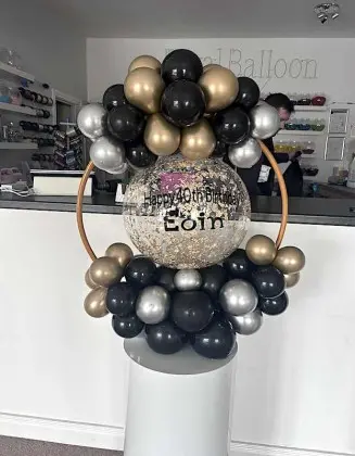 Black, Silver and Gold Hoop