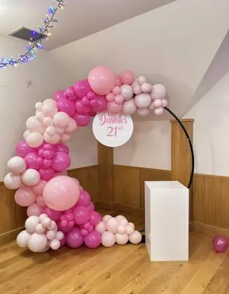 Magenta and Pink Half Balloon Hoop
