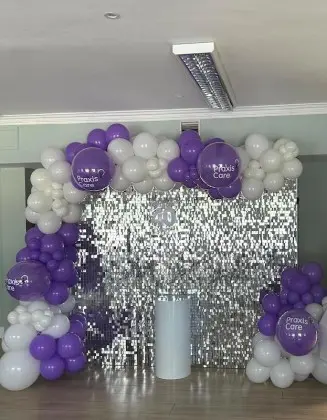 Silver sequin Wall with...
