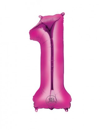 40" Balloon Pink Number 1