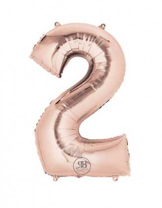 32" Balloon Rose Gold Number 2