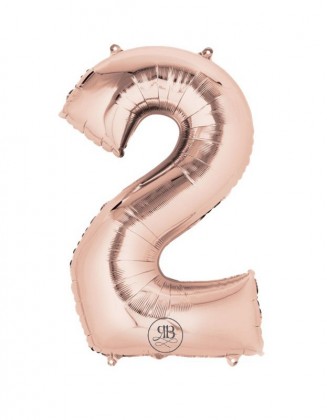 40" Balloon Rose Gold Number 2