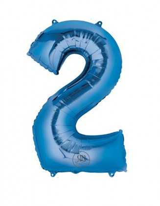 32" Balloon Blue Number 2