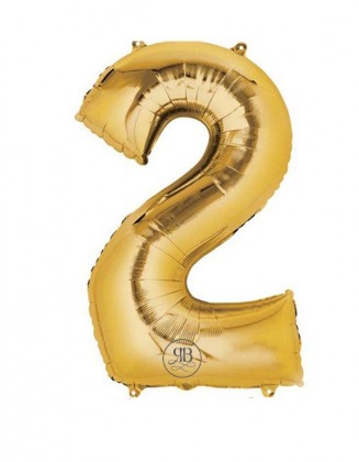40" Balloon Gold Number 2