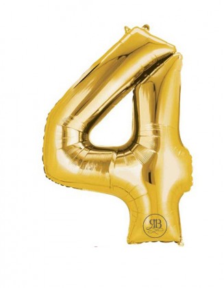 40" Balloon Gold Number 4