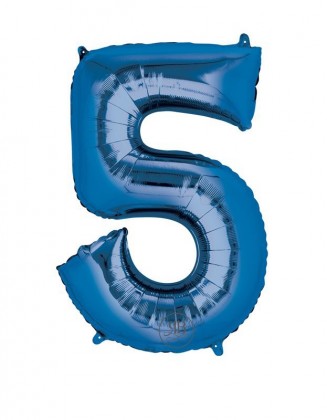 40" Balloon Blue Number 5