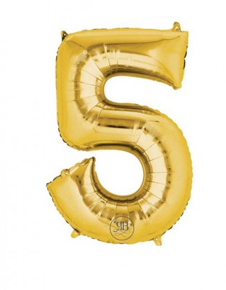 40" Balloon Gold Number 5