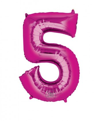 40" Balloon Pink Number 5