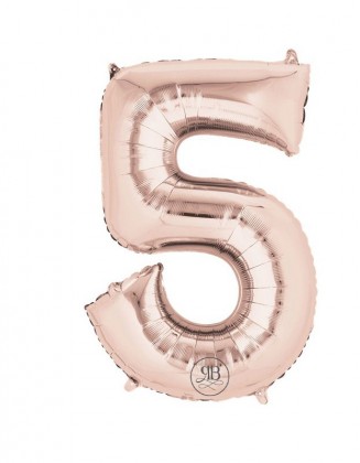 40" Foil Balloon Rose Gold Number 5