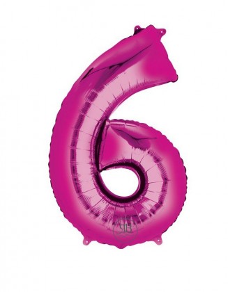 32" Foil Balloon Pink Number 6