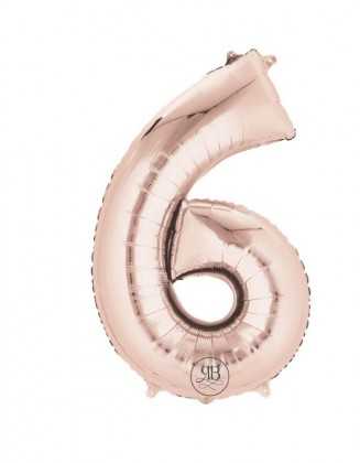 40 Inch Rose Gold Number 6 Helium Foil Balloon