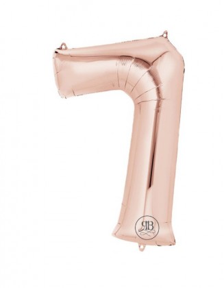 40" Foil Balloon Rose Gold Number 7