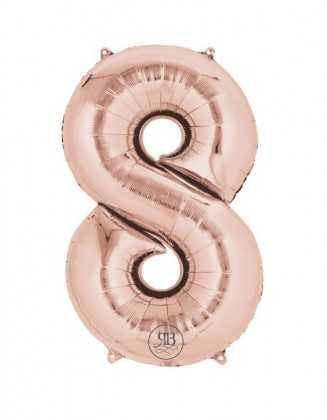 40 Inch Rose Gold Number 8 Helium Balloon