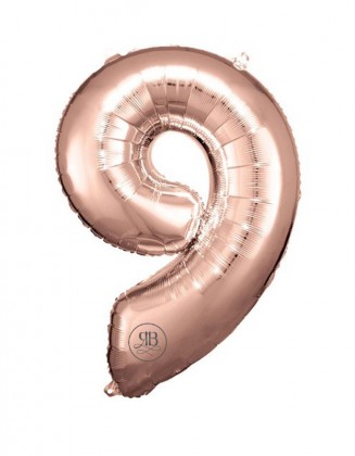 40" Foil Balloon Rose Gold Number 9