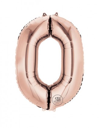 40" Foil Balloon Rose Gold Number 0
