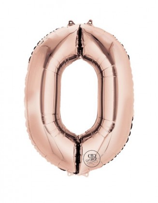 40 inch Foil Balloon Rose Gold Number 0
