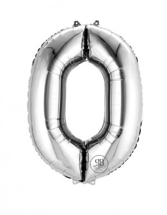 40" Foil Balloon Silver Number 0