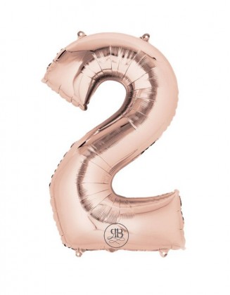 16" Foil Balloon Rose Gold Air-Fill Number 2