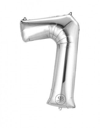 16" Foil Balloon Silver Air-Fill Number 7