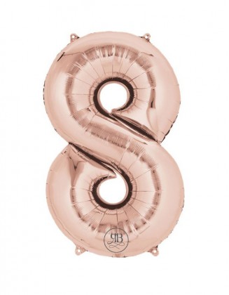 16" Foil Balloon Rose Gold Air-Fill Number 8