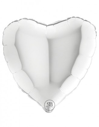 White Heart Foil Balloon 18"