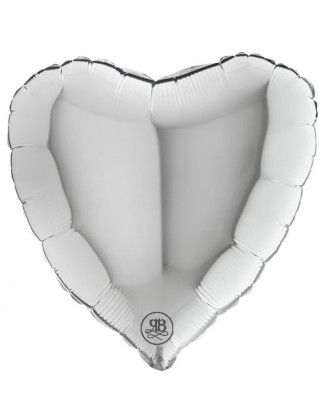 Silver Heart Foil Balloon 18"