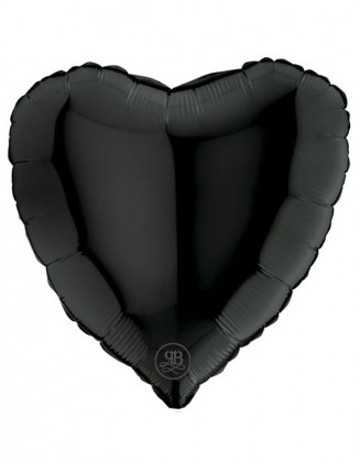 Black Heart Foil Balloon 18"