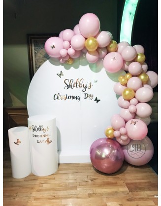 Personalised Backdrop with Balloon Arch