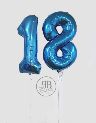 Inflated Blue 40'' Balloon Birthday Number 1,2,3,4,5,6,7,8,9,0