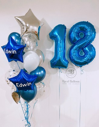 Birthday Balloon bouquet with any 2 numbers