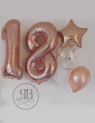 Happy Birthday Numbers Rose Gol