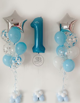 First Birthday Helium Bouquet of balloons